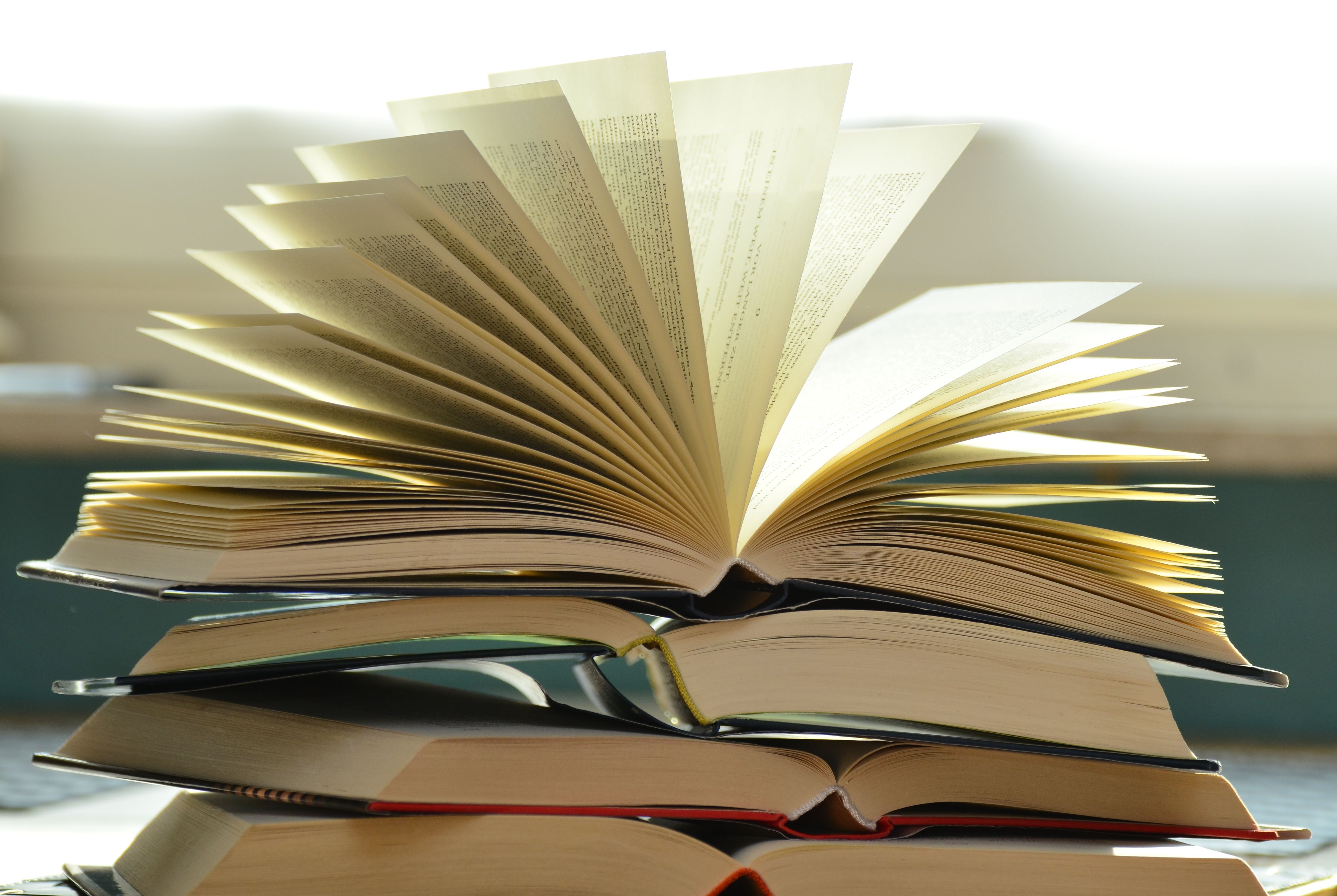 Close-up of a person's hands holding an old, rare book in a library