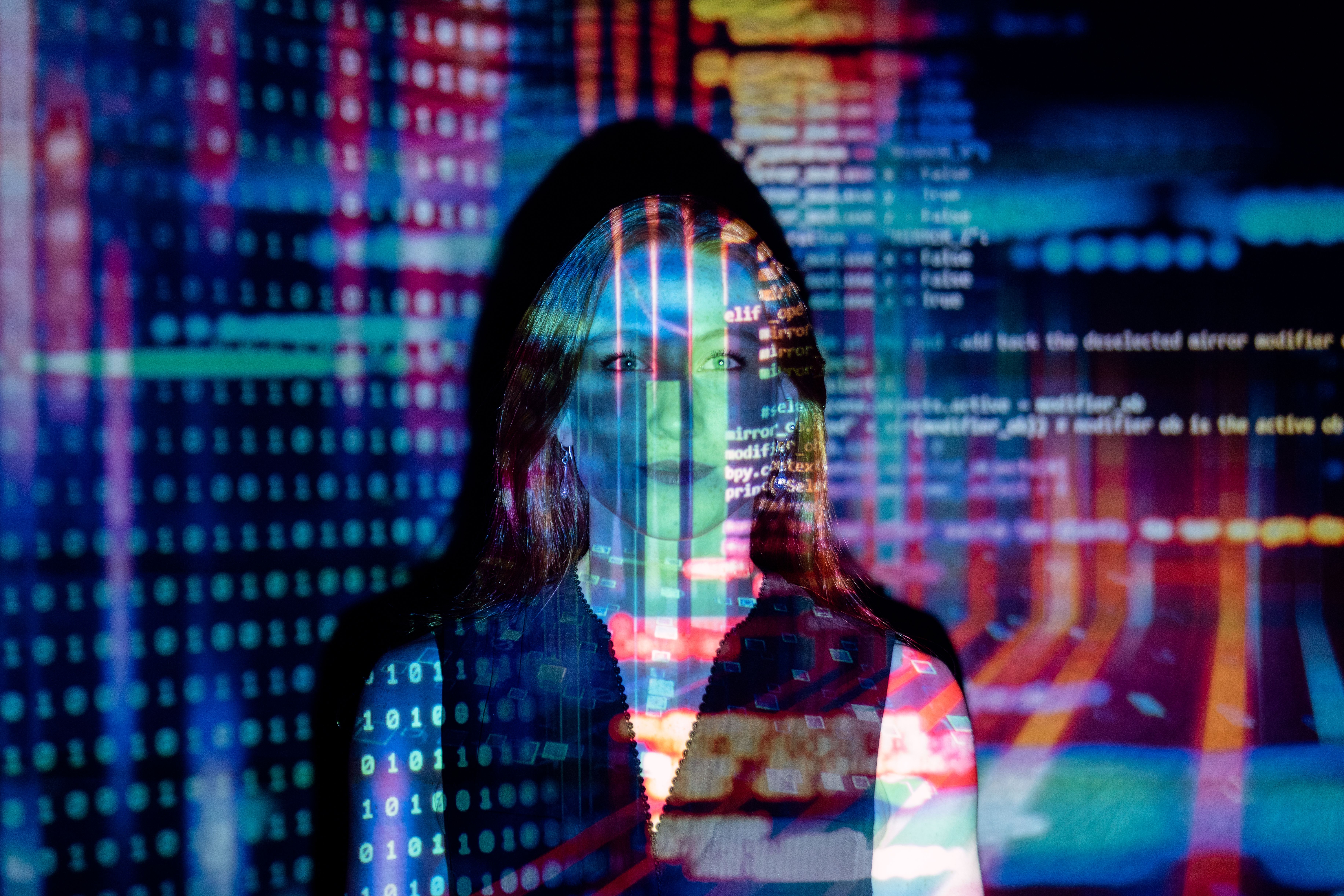Data science students collaborating in a modern university lab
