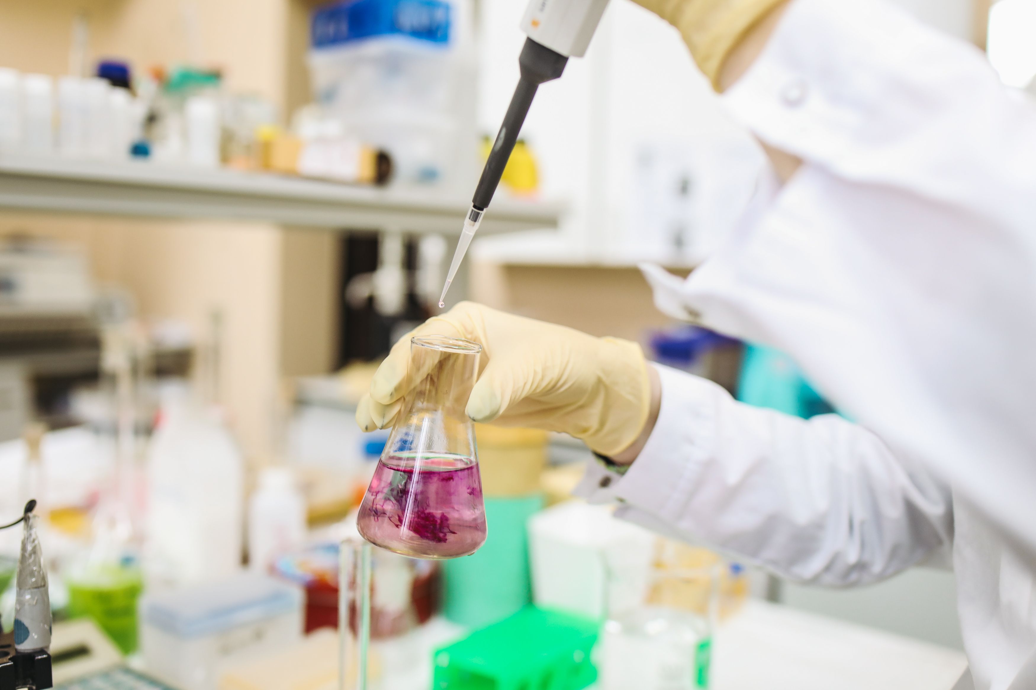 Modern laboratory with microscope