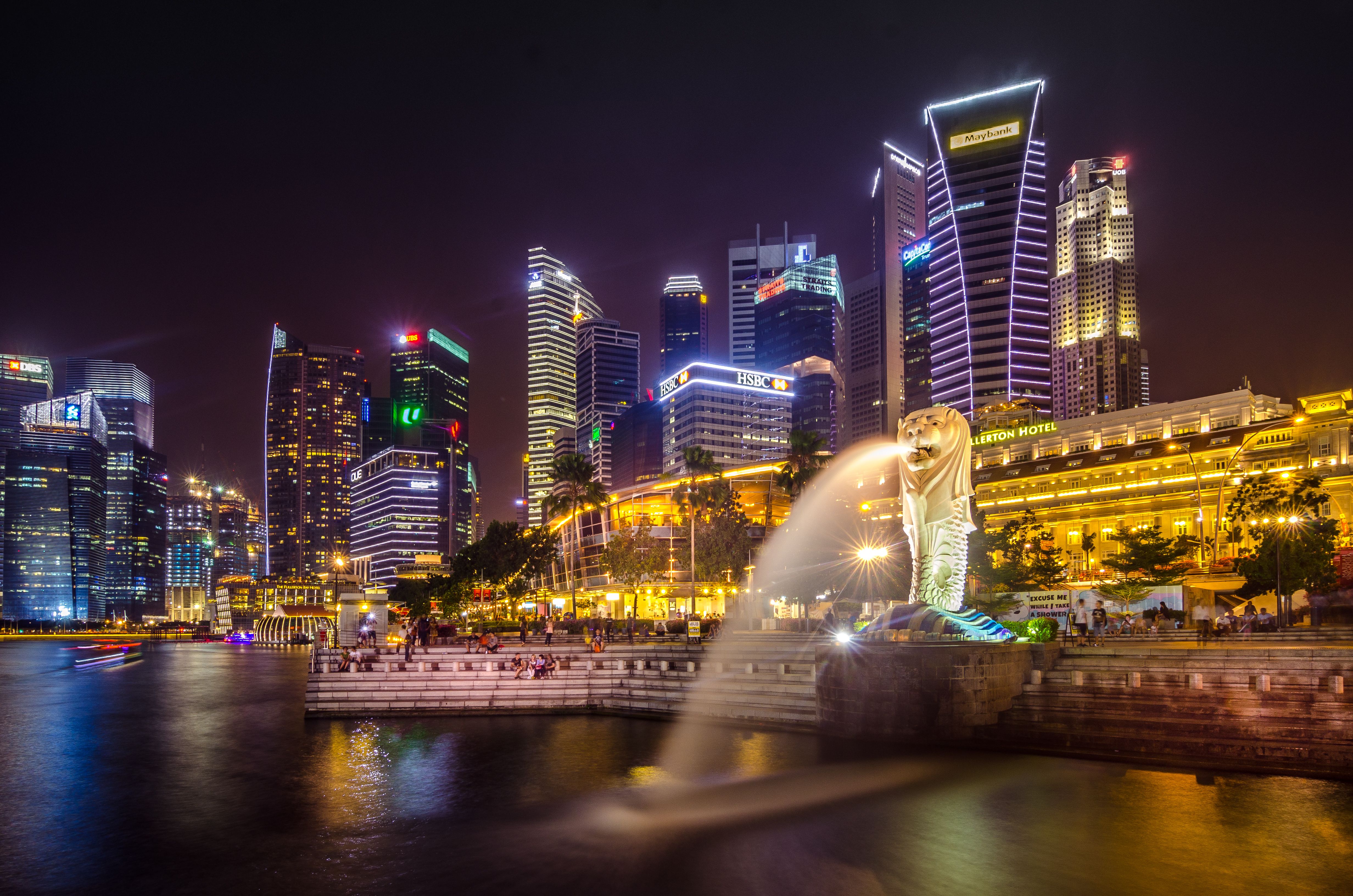 Singapore city skyline with university buildings visible